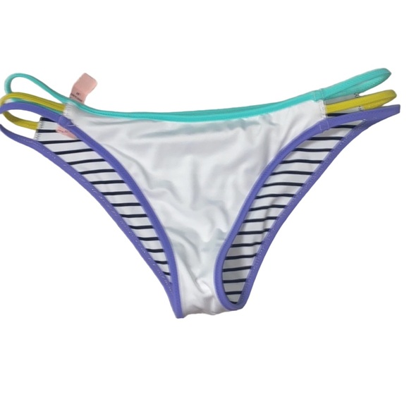 💎NWT Victoria’s Secret Happy Stripe Contrast Binding B&W Bikini Bottoms MEDIUM - Picture 12 of 13